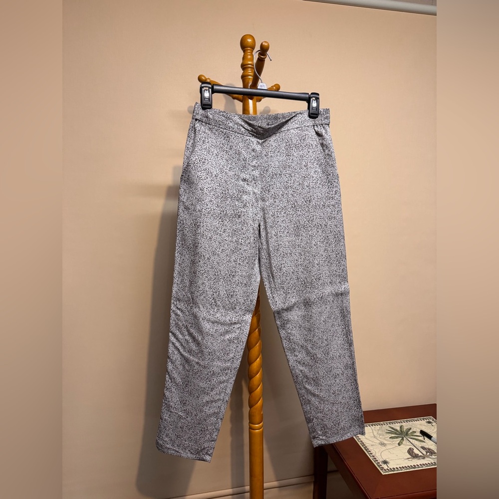 GAP Womens  Gray Speckled Lightweight Dress Pants with Pockets & Drawstring